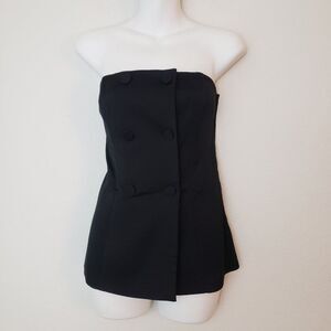 Jacob Women's Vest Top Black Small Strapless Waistcoat